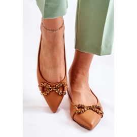 WS1 Ballerines Femme En Spitz Avec Décoration Camel Carlos brun 6