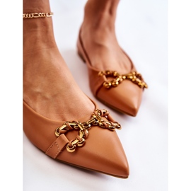 WS1 Ballerines Femme En Spitz Avec Décoration Camel Carlos brun 3