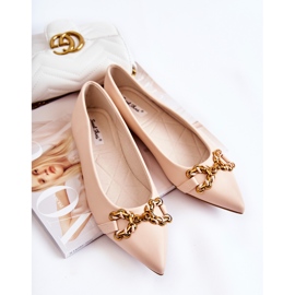 WS1 Ballerines pour femmes en Spitz avec ornement Carlos beige 1