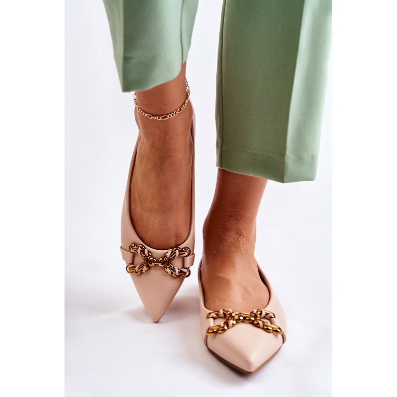 WS1 Ballerines pour femmes en Spitz avec ornement Carlos beige 2