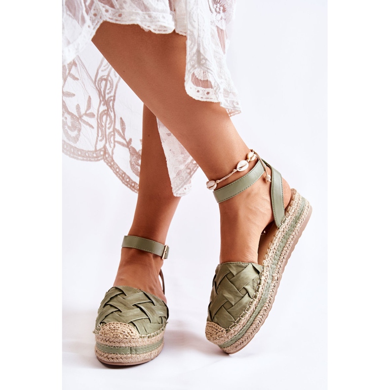 WS1 Sandales espadrilles pour femmes sur la plate-forme verte Susane 2