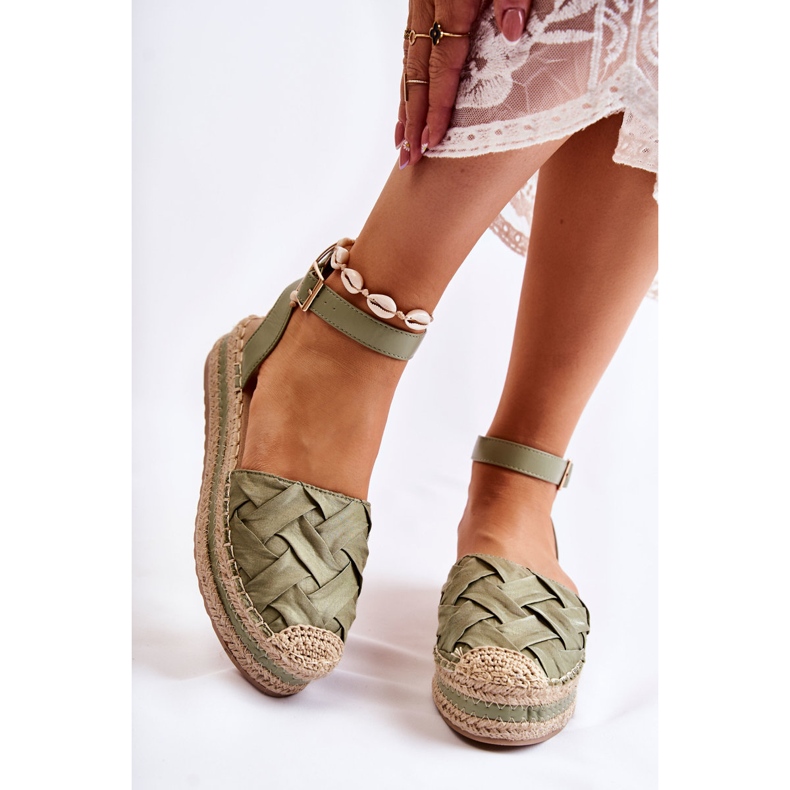 WS1 Sandales espadrilles pour femmes sur la plate-forme verte Susane 1