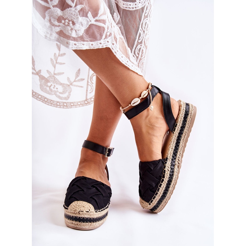 WS1 Sandales espadrilles pour femmes sur la plate-forme Susane noire le noir 2