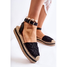 WS1 Sandales espadrilles pour femmes sur la plate-forme Susane noire le noir 4
