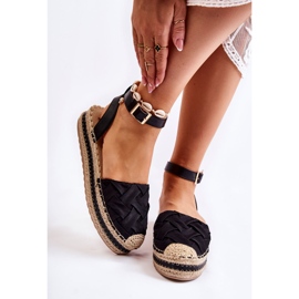 WS1 Sandales espadrilles pour femmes sur la plate-forme Susane noire 1