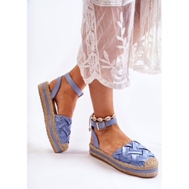 WS1 Sandales espadrilles pour femmes sur la plate-forme Susane bleue 4