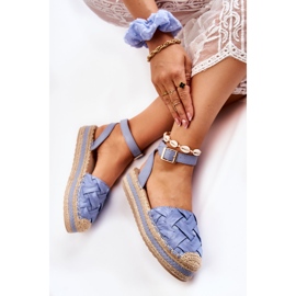 WS1 Sandales espadrilles pour femmes sur la plate-forme Susane bleue 5
