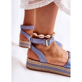WS1 Sandales espadrilles pour femmes sur la plate-forme Susane bleue 2