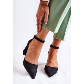 WS1 Escarpins Amira noirs brillants sur une barre le noir 1