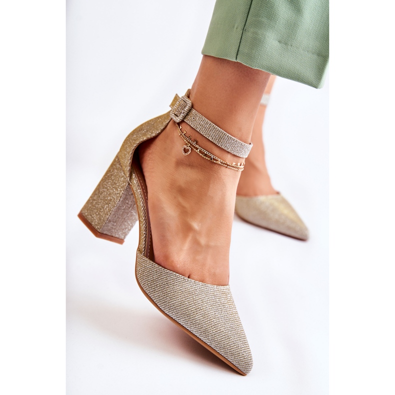 WS1 Escarpins brillants sur le Golden Amira Bar doré 1
