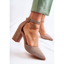 WS1 Shiny Pumps On A Bar Or foncé Amira d'or 3