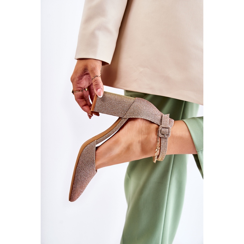 WS1 Shiny Pumps On A Bar Or foncé Amira d'or 2