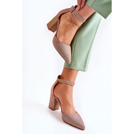 WS1 Shiny Pumps On A Bar Or foncé Amira d'or 6