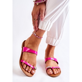 WS1 Tongs Laquées Femme Fuchsia Jimena rose 2