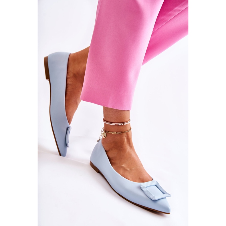 WS1 Ballerines en cuir avec ornement Simone Spitz bleu 2