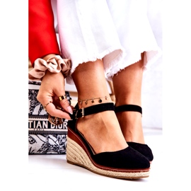 PS1 Espadrilles noires à semelles compensées pour femme Tamarill 5