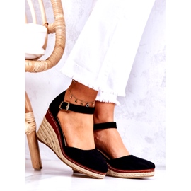 PS1 Espadrilles noires à semelles compensées pour femme Tamarill 1