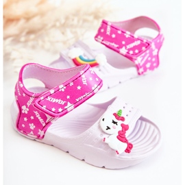 WJ1 Sandales légères pour enfants avec décorations fidèles blanches et roses 2