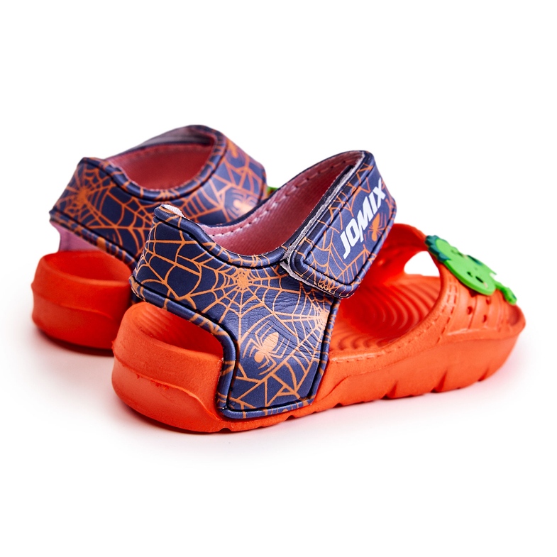 WJ1 Sandales légères pour enfants avec décorations orange et bleu marine 1