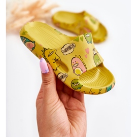 WJ1 Chaussons Enfant Légers Dinosaures Jaune Astro 1