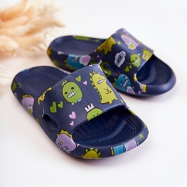 WJ1 Chaussons Enfant Légers Dinosaures Astro Bleu Marine 1