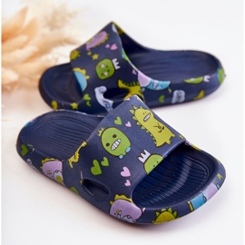 WJ1 Chaussons Enfant Légers Dinosaures Astro Bleu Marine 2