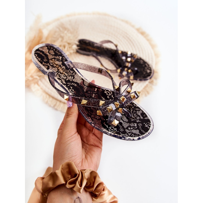 WJ1 Tongs en caoutchouc pour femme Noir Monise le noir 1