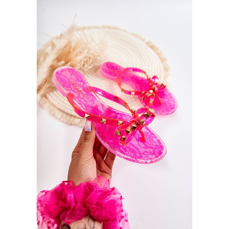 Tongs en caoutchouc pour femme Rose Monise 1