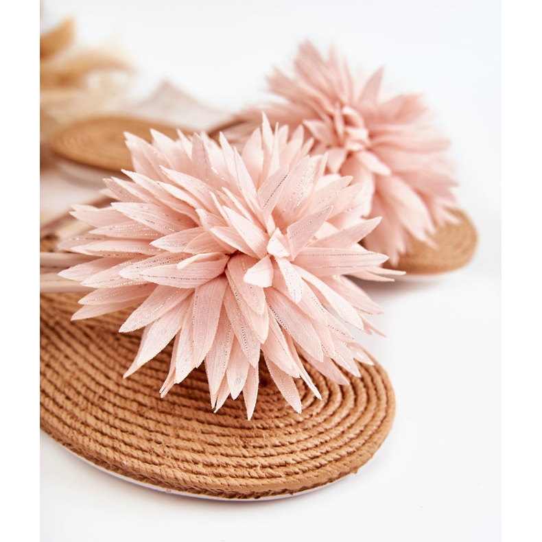 WJ1 Tongs pour femme avec un ornement en tissu Eviana rose clair 2