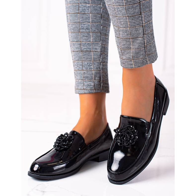 SHELOVET Mocassins femme noir 2