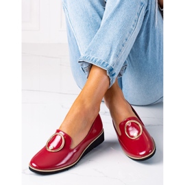 SHELOVET Mocassins femme laqués rouge 2 SHELOVET Mocassins femme laqués rouge 2