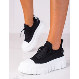 SHELOVET Baskets sur une plate-forme épaisse le noir 1
