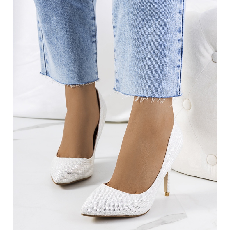 Escarpins Macerra blancs brillants 1