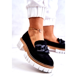 PS1 Mocassins En Daim Avec Décoration Talisa Noire le noir 2