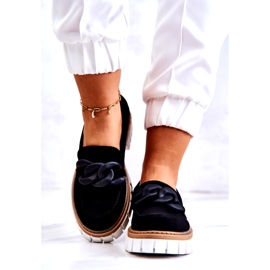 PS1 Mocassins En Daim Avec Décoration Talisa Noire le noir 4