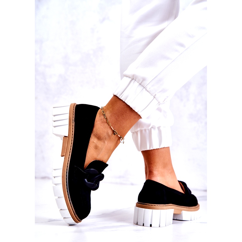 PS1 Mocassins En Daim Avec Décoration Talisa Noire 5