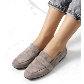 Moccasins pour femmes en insert en cuir gris 2