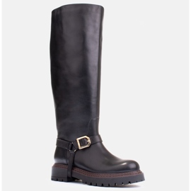 Marco Shoes Bottes de trappeur avec une tige plus large le noir 1