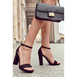 Sandales classiques en daim à talon haut, noir 4