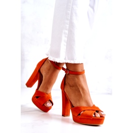 FM1 Sandales Daim On A Pole Orange Lanelle 3