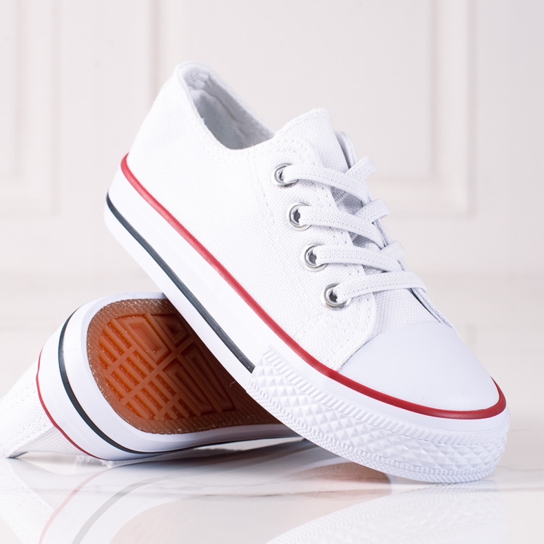 Baskets enfant Vico blanches à élastiques 2