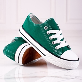 Baskets à lacets pour enfants Vico vert 2