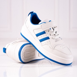 Baskets pour enfants Shelovet en cuir écologique en blanc et bleu blanche 1 Baskets pour enfants Shelovet en cuir écologique en blanc et bleu blanche 1