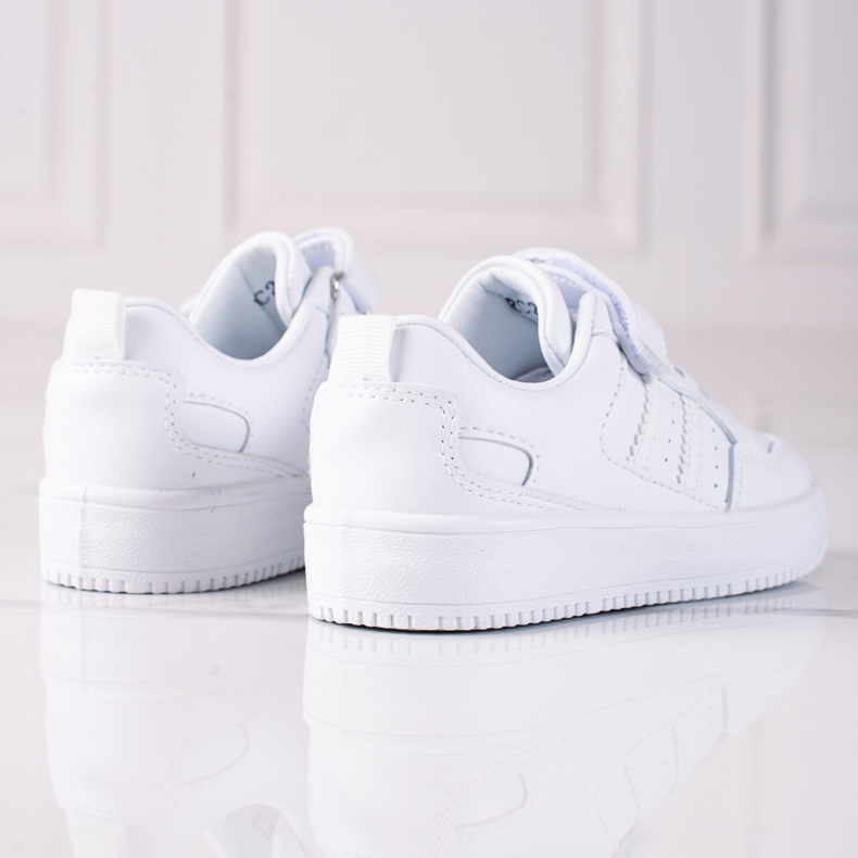 Baskets pour enfants Shelovet en cuir écologique blanc 1