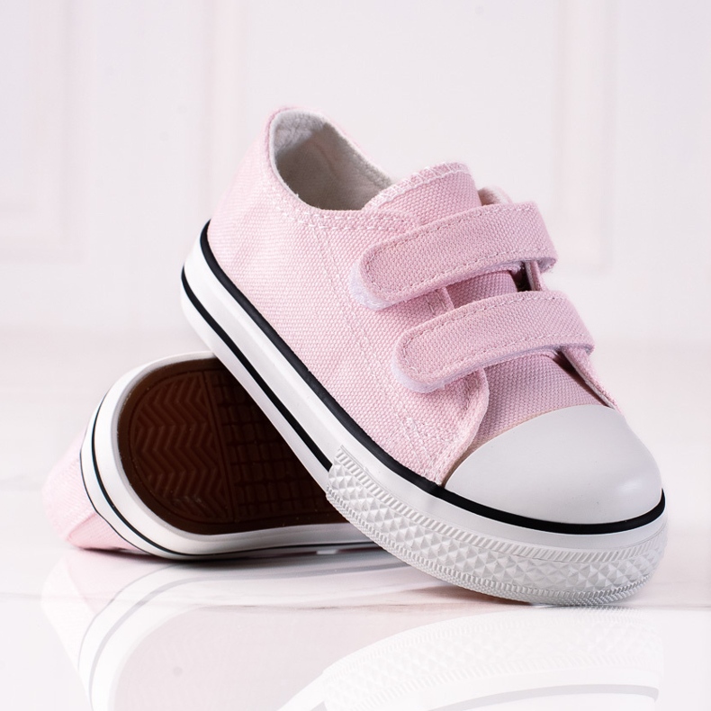 Baskets pour enfants Vico avec fermeture velcro rose 1
