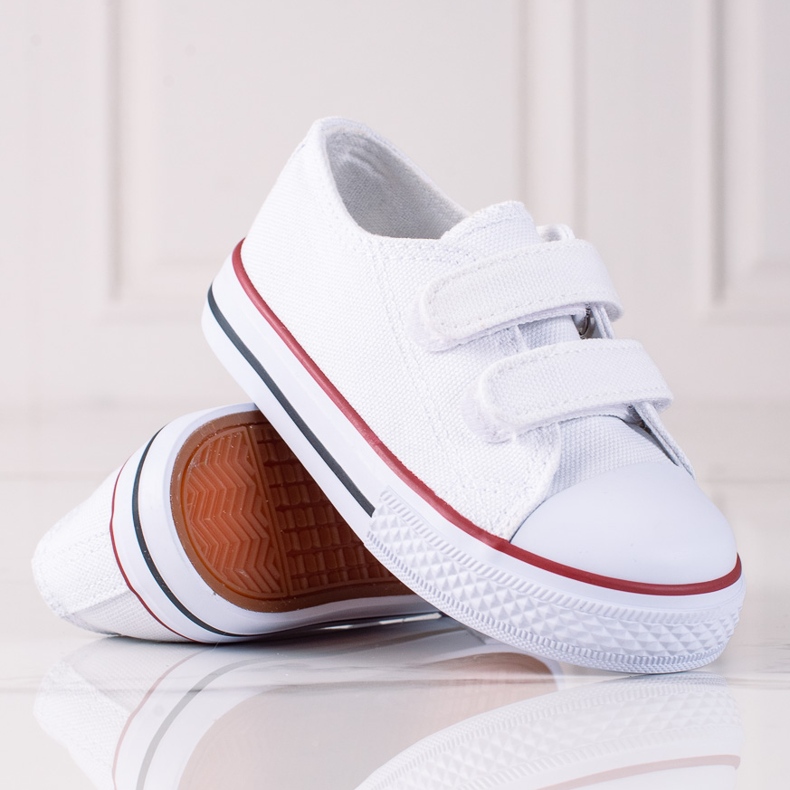 Baskets pour enfants Vico avec fermeture velcro blanc 1
