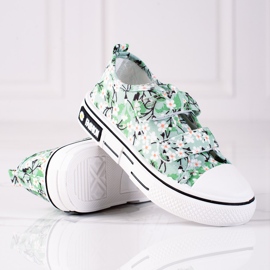 Baskets enfant Shelovet à fleurs vertes ['blanc', 'vert', 'jaune'] 2
