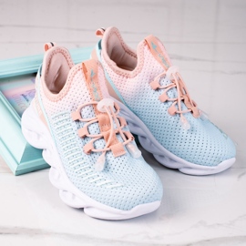 Chaussures de sport pour enfants Vico, matière bicolore bleu rose 1