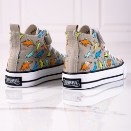 Baskets hautes garçon Shelovet dinosaures gris 1