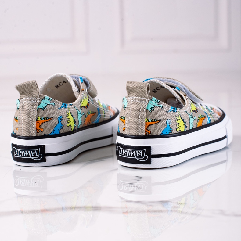 Baskets garçon Shelovet dinosaures gris 1